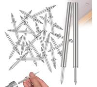 200PCS 25.5mm Skirting Board Nails Double Headed Skirting Thread Seamless Nails with 2 Sleeve Tool Invisible Security Screws Skirting Line Without Marks for Veneer Wood Furniture Construction
