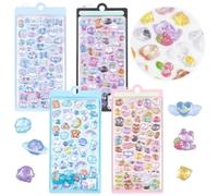 200PCS 3D Cute Cartoon Puffy Stickers,Mini Waterproof Vinyl Kawaii Stickers for Scrapbooks Planner Journals Laptops Phone Case DIY