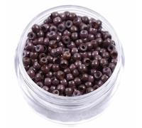 200Pcs 3mm Nano Beads Hair Extensions - Nano Beads - Silicone Lined Nano Rings Beads for Nano Tip Hair Extensions Micro Nano Beads Micro Links Beads for Hair Extensions Feather (Brown)