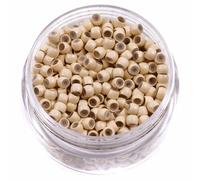 200Pcs 3mm Nano Beads Hair Extensions - Silicone Lined Nano Rings & Micro Links for Feather (Blonde)