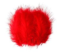 200pcs 4-6 Inches Fluffy Red Turkey Marabou Feathers for Crafts Dreamcatcher Fringe Trim Colored Feathers Accessories Pack