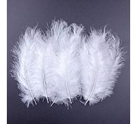200pcs 4-6 Inches Fluffy White Turkey Marabou Feathers for Crafts Dreamcatcher Fringe Trim Colored Feathers Accessories Pack