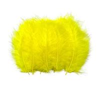 200pcs 4-6 Inches Fluffy Yellow Turkey Marabou Feathers for Crafts Dreamcatcher Fringe Trim Colored Feathers Accessories Pack