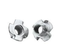 200Pcs 4-Pronged Tee Nut M4 M5 M6 M8 M10 Wood Furniture Four Claws Zinc Plated Hardware(M6)