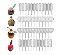 200pcs 4ml Plastic Liquid Transfer Pipettes, Rectangular Heart Round Shape Pipettes, Disposable Squeeze Dropper, for Cupcakes, Ice Cream, Chocolate, Strawberries