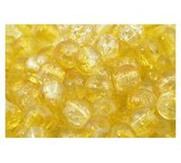 200pcs 4mm Yellow & Clear Crackle Glass Beads