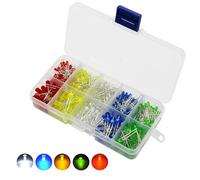 200pcs 5mm 2pin LED Light Emitting Diodes Round Head Lamp Resistor Assorted Kit,DIY, Light Lamps,5 Colors