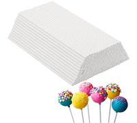 200Pcs 6 Inch White Paper Lollipop Sticks, Paper Sucker Sticks, Cake Pop Sticks for Cake Toppers,Chocolate,Cookie,Rainbow Candy