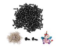 200pcs 6mm Black Safety Eyes with Plastic Washers Safety Eyes for Crochet Craft Safety Eyes for DIY Christmas Decorations Crochet Toys Stuffed Animals Crafting 6mm Safety Eyes