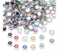 200Pcs 6mm Rhinestone Studs for Clothing, Metal Claw Nailhead Spike Rivets Studs for Leather Craft Punk Rock Clothing Fashion Belts Bags Shoes Bracelets Collar Accessories (Mixed Colors)