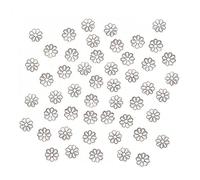 200pcs 6mm Silver Bead Caps for Earrings Bracelet Necklace Anklet Charm Keychain Jewelry Craft Making CF119-6