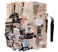 TIYPKE 200pcs Aesthetic Stickers for Journaling - Vintage Scrapbook Stickers Journaling Supplies Space Moon Stickers Scrapbooking Supplies Paper for Bullet Journals Supplies Kit Junk Journal Planners
