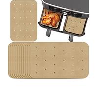 200PCS Air Fryer Baking Paper, Unbleached Parchment Paper Rectangle Perforated, Non-Stick Liner Mat, Cheesecake Kitchen Baking Tools Disposable Baking Tray for Ninja Foodi Microwave BBQ