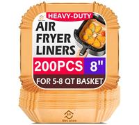 200pcs Air Fryer Liners, 8.7" Square Parchment Disposable Paper Liner for Air Fryer, Baking, Roasting and Microwave, Non-Stick liner Accessories