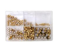 200Pcs Assorted Box of Brass Olives Metric Barrel 4-12mm Compression Olive