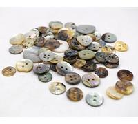 200pcs Assorted Size Round Buttons 100% Netural Mother of Pearl Shell Craft DIY Beads, Jewellery Making, Doll Embellishment, Button Painting, Easter Egg Filler, Wall Decoration (Netural Shell Mix)