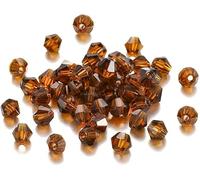 200pcs Austrian Transparency Crystal Beads Glass Bead Loose Spacer Bead for DIY Bracelet Earrings Jewelry Making Supplies ( Dark Brown ) Fashion in Practical