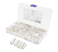 200PCS (AWG 8 6 4 2) 2-8 Gauge Wire Ferrules Kits Wire Ferrule Tinned Copper Crimp Connector Non Insulated Ferrules Pin Cord End Terminal Electrical Cable Pin Cord End Terminal Assortment Kit