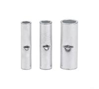 200pcs Bare Copper Butt Connectors for 22 from 10 to Awg Wires - Non-insulated Electrolytic Tubular Crimp Terminals Having Center Wire Stop Barrier For Tin-plated for Resistance