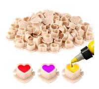 200pcs Biodegradable Tattoo Ink Cups Heart Shaped Base ECO-Friendly Disposable Spliced Pigment Caps Tattoo Accessories