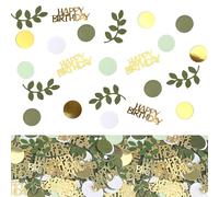 200Pcs Birthday Party Table Glitter Confetti, Love Theme Round Dots Confetti, Green Gold Tissue Sprinkle, Table Sprinkles Dots, Green Gold for Birthday Engagement Party