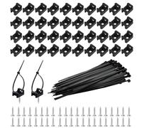 200Pcs Black Nylon Mount Base Screw Cable Tie, Heavy Duty Screw Mount Cable Tie, Strong Nylon Self-Locking Cable Zip Ties for Home Wire Management