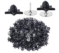 200pcs Black Rubber Pin Backs with 200pcs Blank Pins Star Shape Butterfly Clutch Tie Tacks Backings Pin Holder Keepers for Lapel Pins DIY Accessory