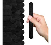 200PCS Black Wood Craft Sticks 6 Inch - 0.4" Width x 6" Length Jumbo Popsicle Sticks for Crafts Black Craft Sticks for DIY Flat Wooden Sticks for Waxing Wide Wax Sticks