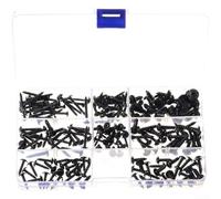 200PCS Black Zinc Self Tapping Screws Round Head Cross | Black zinc plated, oxidation resistant, for durable for surface, 200 pieces per box, round head design