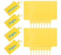 200Pcs Blank Plastic Tags Waterproof Labels 10x 8.2cm Large Seal Shipping Tag, Bulk Writable Tie on Labels Name Price Tag for Logistics Use Inventory Garage Clothing(Yellow)