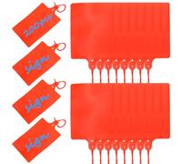 200Pcs Blank Waterproof Plastic Tags, PP Label Seal Shipping Tag Waterproof Storage Marker Hang Tag Integrated Logistics Hang Label Fast Fixation for Clothes(red,200)