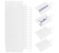 200Pcs Blank Waterproof Plastic Tags, PP Label Seal Shipping Tag Waterproof Storage Marker Hang Tag Integrated Logistics Hang Label Fast Fixation for Clothes(White,200)