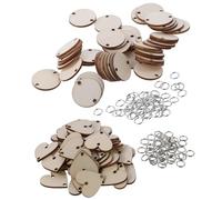 200Pcs Blank Wooden Hearts and Circles Wooden Ornaments,12mm Heart Shape Slices DIY Blank Hearts Cutouts Hanging Decorations for DIY