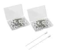 200pcs Boutonniere Pins,Teardrop Pearl Sewing Pin,Corsage Pins with Box,2 inch Bouquet Pin,White Long Straight Corsage Fixing Pi,for Sewing,Crafts,Wedding Bouquets,DIY