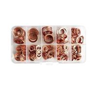 200Pcs/Box Washer Copper Sealing Solid Gasket Washer Sump Plug Oil For Boat Crush Flat Seal Ring Tool IDGTTLDF(5 BOXES)