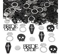 200pcs Bride Or Die Confetti Bachelorette Party Decorations for Women Girls, Rip Theme Bridal Shower Engagement Wedding Party Supplies Ring Shaped Glitter Paper Confetti Decor