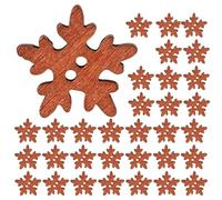 200Pcs Brown Wooden Snowflake Buttons for Christmas DIY Craft Sewing Decorations Retro Style Embellishments