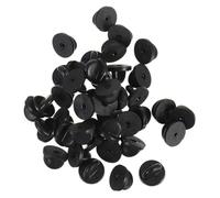 200pcs Butterfly Cap Badge Backing Black Rubber Pin Backs