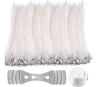 200Pcs Candle Wicks & 1 Pcs Stainless Steel Wick Holder 10cm Candle Wick Set- DIY Candle Making Kit