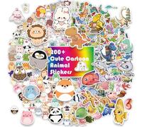 200PCS Cartoon Animal Stickers Set Cute PVC Waterproof Scrapbook Stickers for Children Kids Teacher Boys Girls Reward Decals for Water Bottles Notebook Book - Dinosaurs, Marine Animals, Land Animals