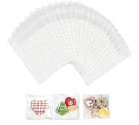 200Pcs Cellophane Bags, 10x10cm Self Adhesive Small Plastic Packaging Bags