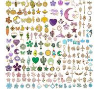200PCS Charms for Jewelry Making, Small Accessories Ornaments Oil-drop Alloy Bracelets Necklaces Pendant Key RingS Pendants, Assorted Pendants Earring for Bracelet Necklace DIY Jewelry Making Craft