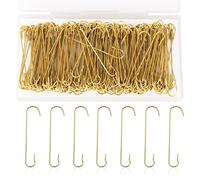 200pcs Christmas Ornament Hooks, 2.4x0.5 inch C Shaped Christmas Tree Ornament Hooks with Storage Box Bendable Metal Hooks Ornament Hangers Hooks for Christmas Decoration (Gold)