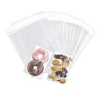 200PCS Clear Cellophane Bags Small, Portable And Lightweight Plastic Desserts Bags For Sweet Candy Biscuit, Durable Self Seal Cellophane Gifts Bag For Food, Fruit, Cookie (5x7")