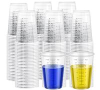 200Pcs Clear Plastic Measuring Cup, 240ml Disposable Measuring Cups Reusable Mixing Cups Graduated Cups for Epoxy Resin Stain Glue Paint Mixing, 8oz
