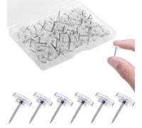 200Pcs Clear Push Pins, Drawing Pins with Storage Box, Notice and Bulletin Boards, Map Pins Posters for Wall Hangings, Cork Board