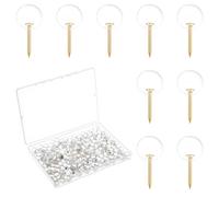 200Pcs Clear Push Pins, Gold Ball Drawing Pin Round Clear Pins Thumb Tacks with Storage Box Golden Steel Point and Transparent Plastic Round Head Map Tack for Cork Bulletin Board Office Organization