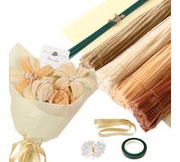 200pcs Coffee Pipe Cleaners for Craft,pipe cleaners for craft flowers,pipe cleaner flower kit,with Ribbon Tape Wicked Greeting Cards Tulip Flowers Handmade Plush Supplies Decorative Crafts