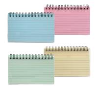 200PCS Color Index Cards Line Note Cards 5x3 Inch Flash Card Spiral Note Paper 4 Colors Flash Card Review Cue Card Study Essentials Suitable for School Office Work Note List