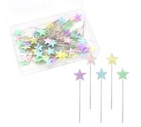 200pcs Colored Sewing Pins for Fabric Flat Head Straight Pins with Storage Box Quilting Pins Fixed Sewing Marker Needle for Dressmaker,Sewing Project,Jewelry Making, DIY Craft (Star)